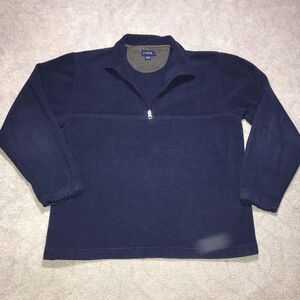 J. Crew Fleece Sweater Men's 1/4‎ Zip Pullover Sweatshirt Navy Size Medium